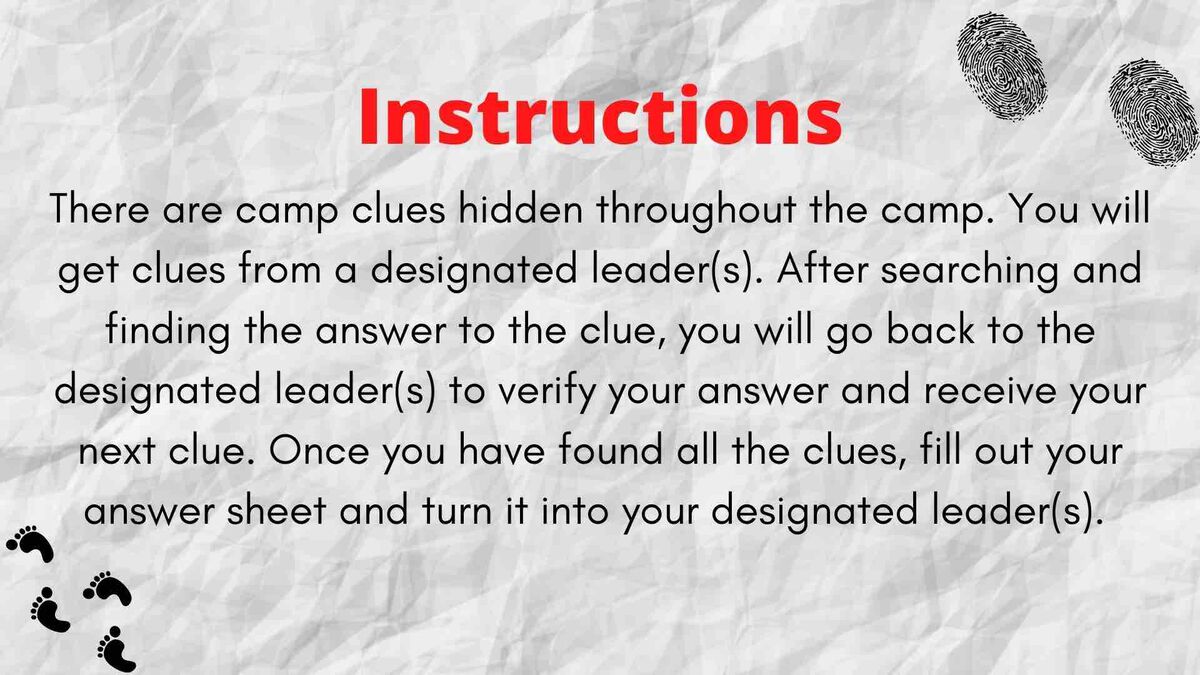 Camp Clue image number null